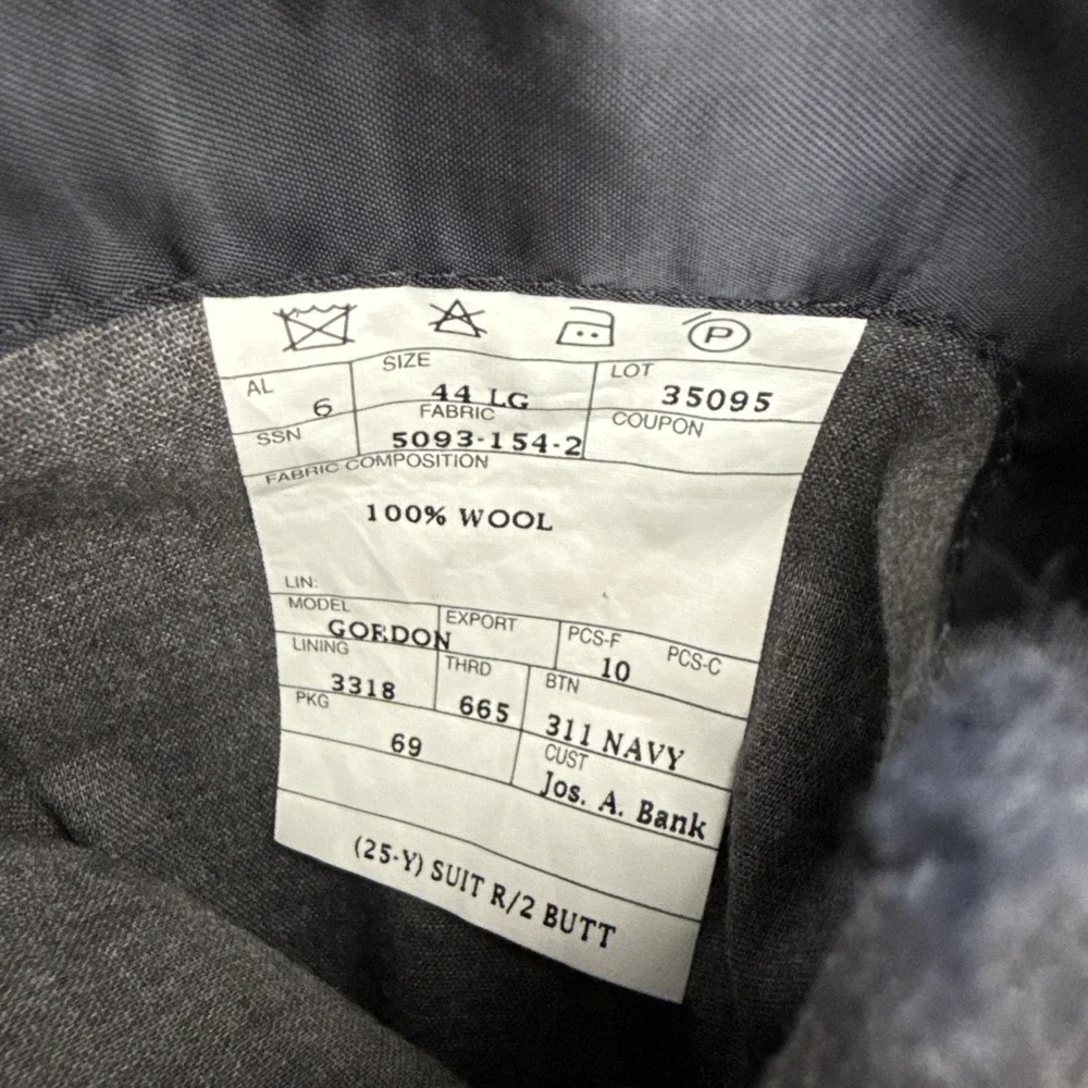 Jos A Bank Signature Men's 44L Navy Pinstriped Wool‎ 2 Button Notch Blazer